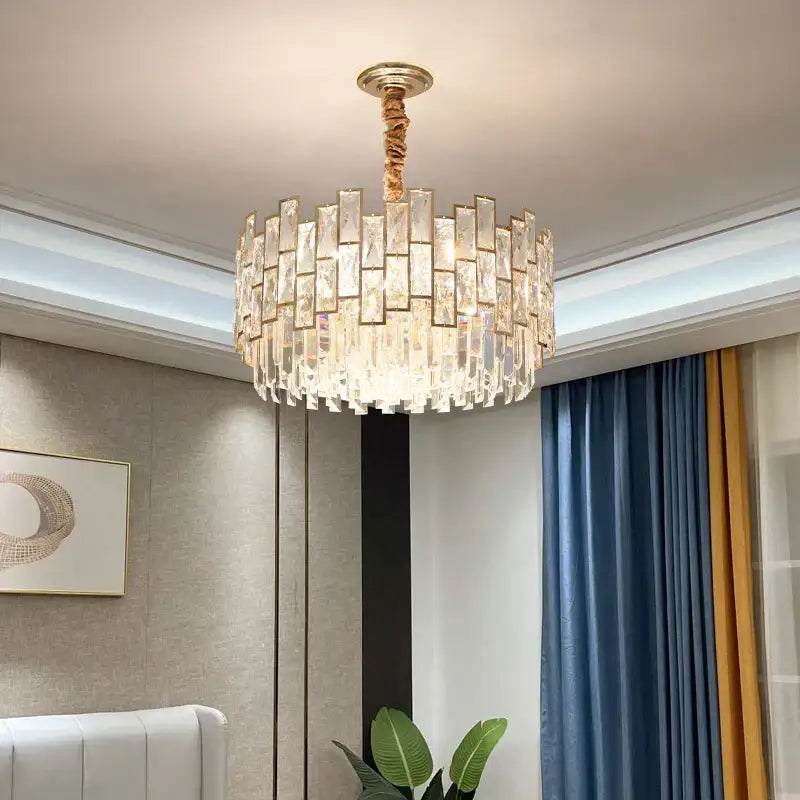 Postmodern gold decorbites crystal chandelier for living room