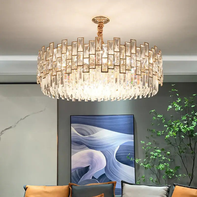 Postmodern gold decorbites crystal chandelier for living room