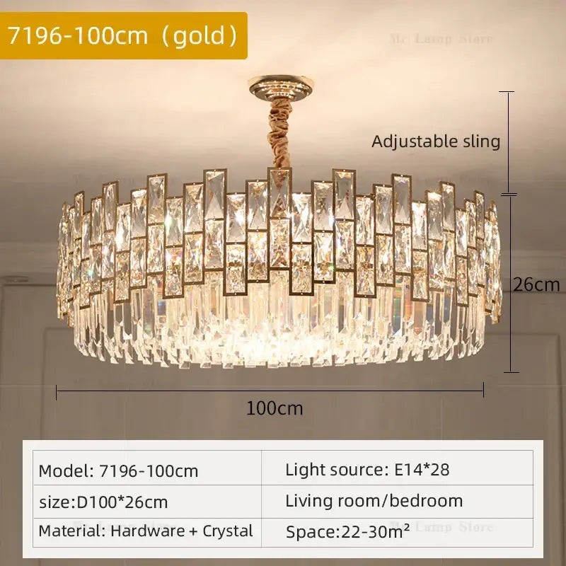 Postmodern gold decorbites crystal chandelier for living room