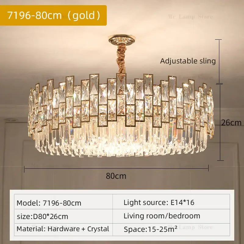 Postmodern gold decorbites crystal chandelier for living room