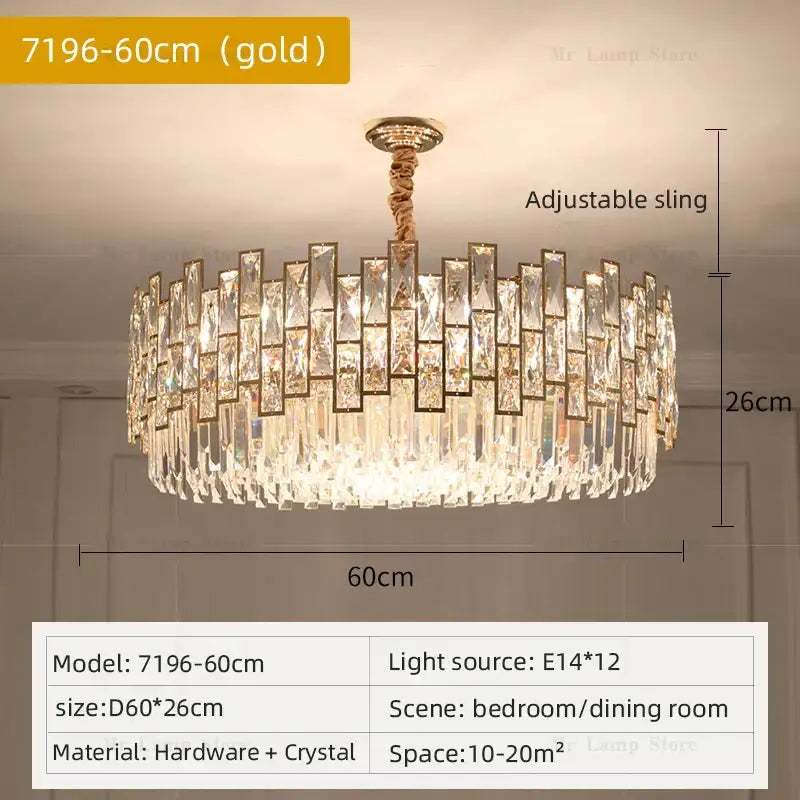 Postmodern gold decorbites crystal chandelier for living room