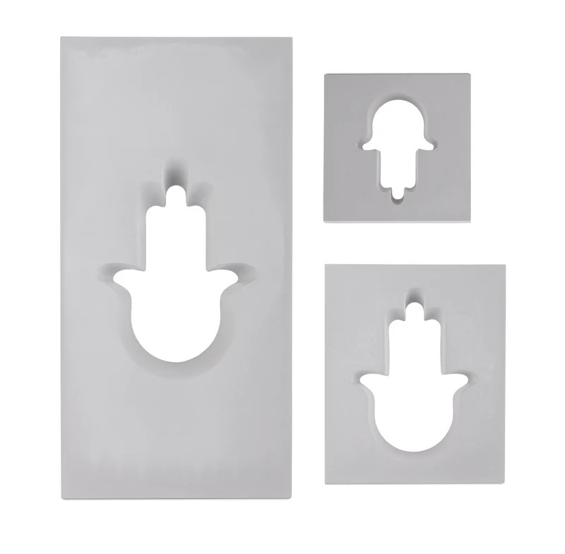Handcrafted Concrete Hamsa Wall Art - Blessed Series