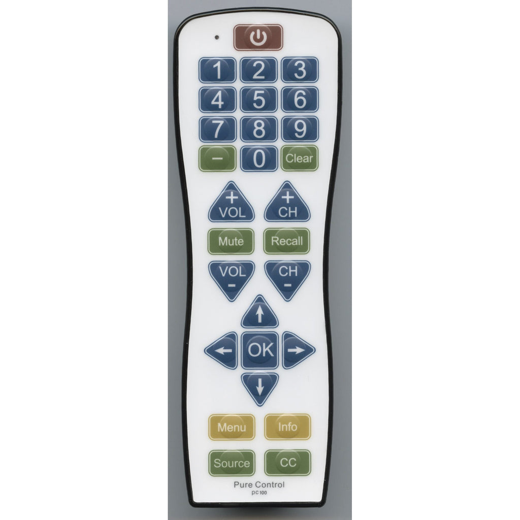 Pure Control PC100 TV Universal Hospitality Remote Control with Flat Membrane Surface