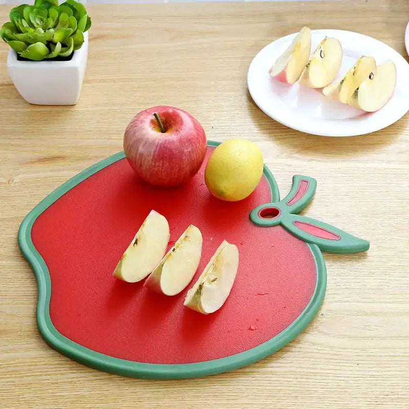 Red apple fruit shape durable cutting board kitchen serving tray
