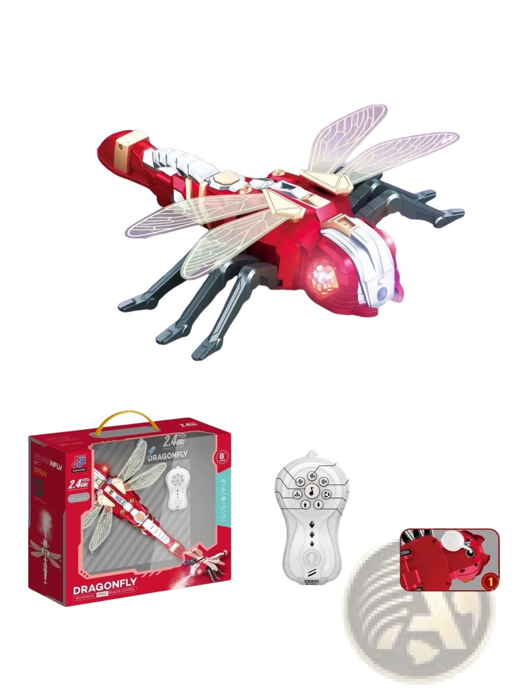 Remote Control Spray Dragonfly Centipede Toy