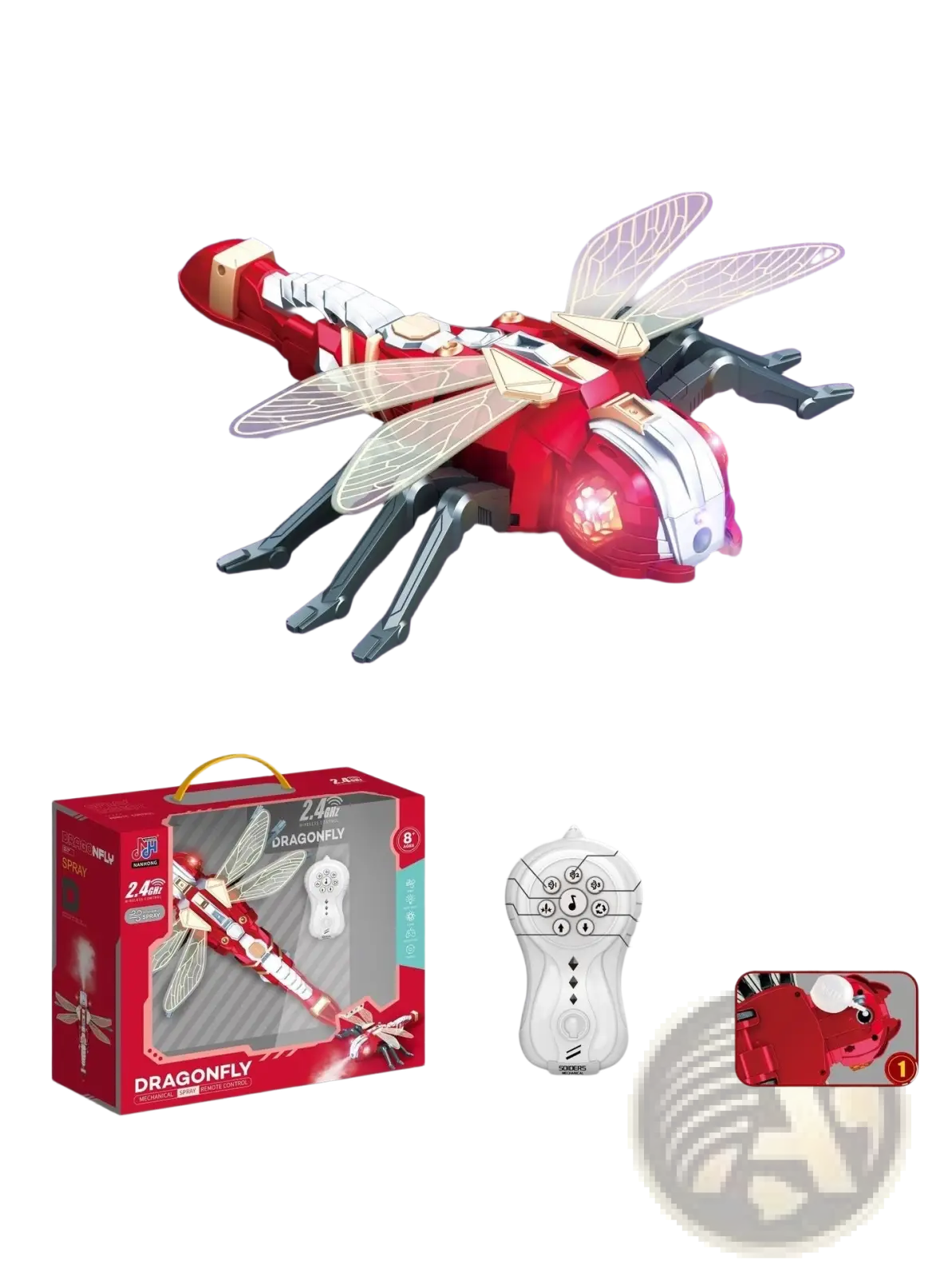 Remote Control Spray Dragonfly Centipede Toy