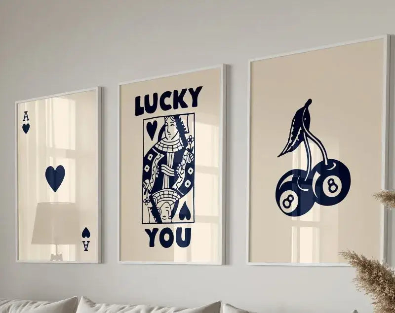 Retro beige and brown wall art posters set living room decor