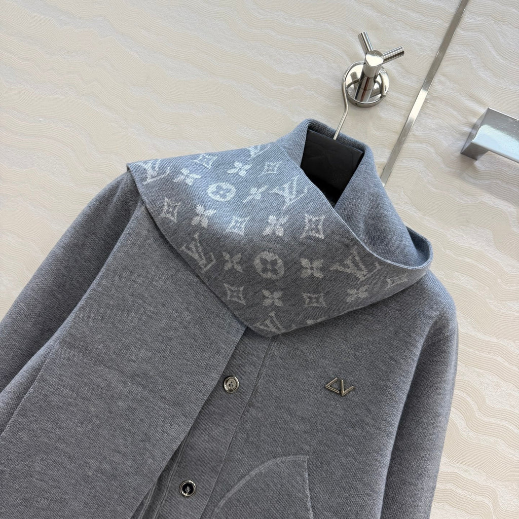LV Monogram Inlaid Two-Tone Patterned Jacket Women's