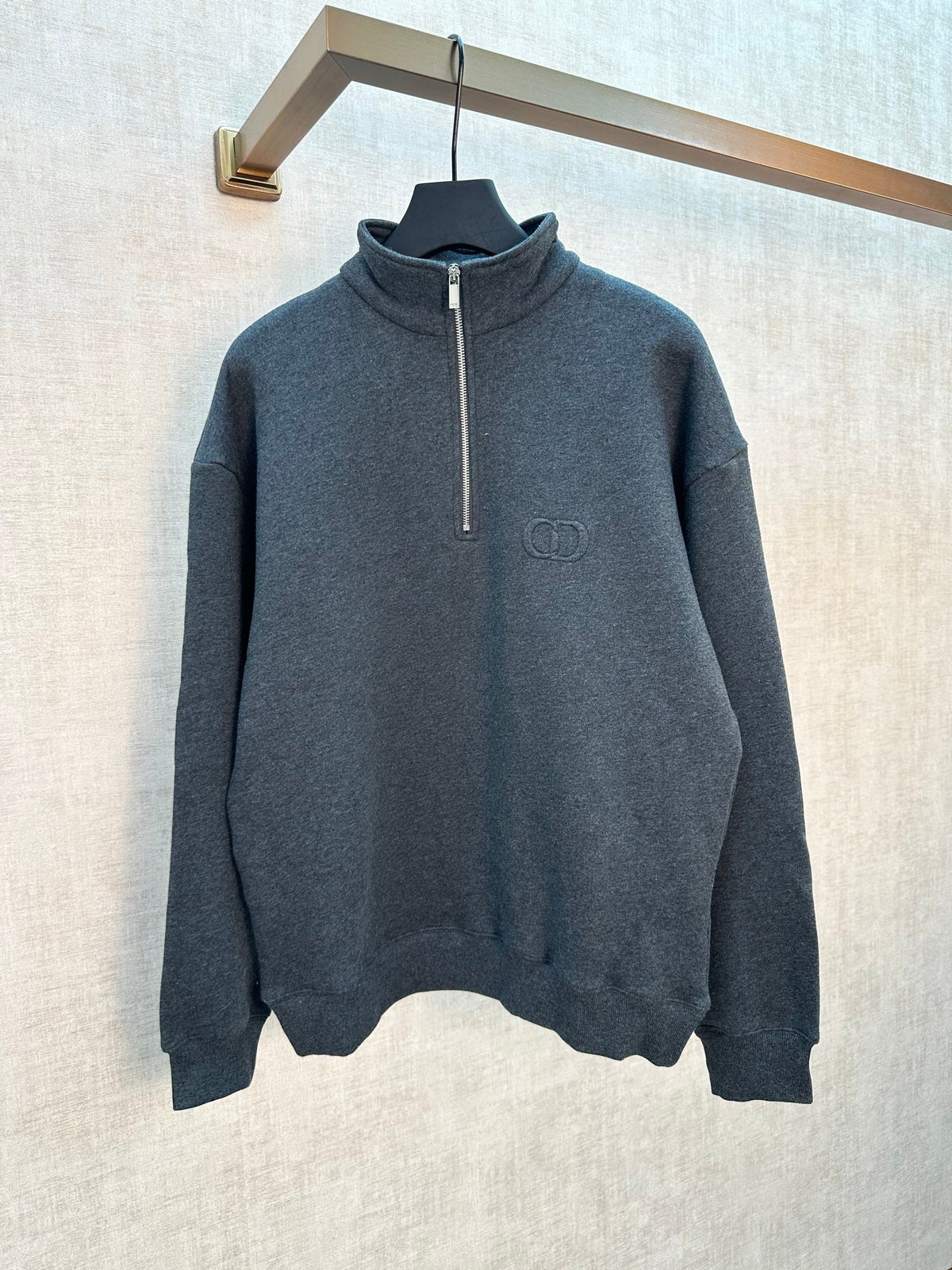 Dior Half-Zip Embroidered Sweater