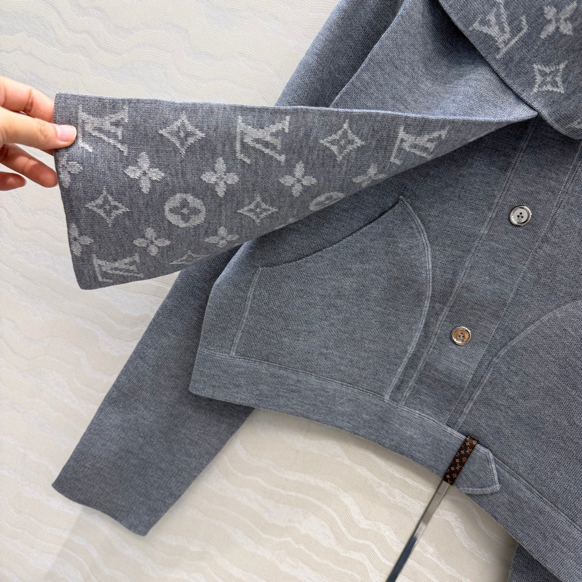 LV Monogram Inlaid Two-Tone Patterned Jacket Women's