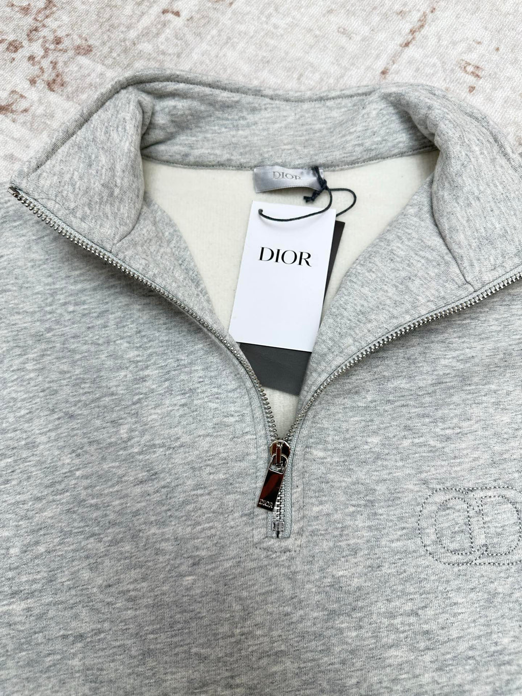 Dior Half-Zip Embroidered Sweater