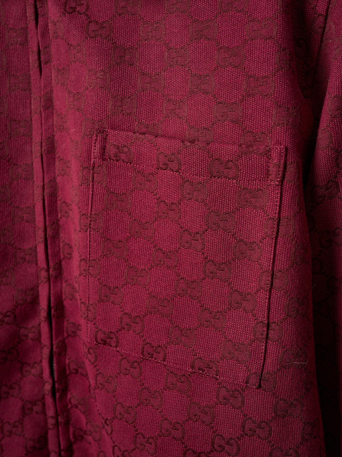 GG Jacquard Canvas Jacket with Chain Collar