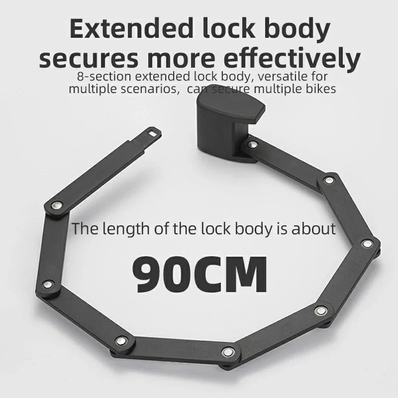 Foldable Smart Bike Lock with Fingerprint Unlock