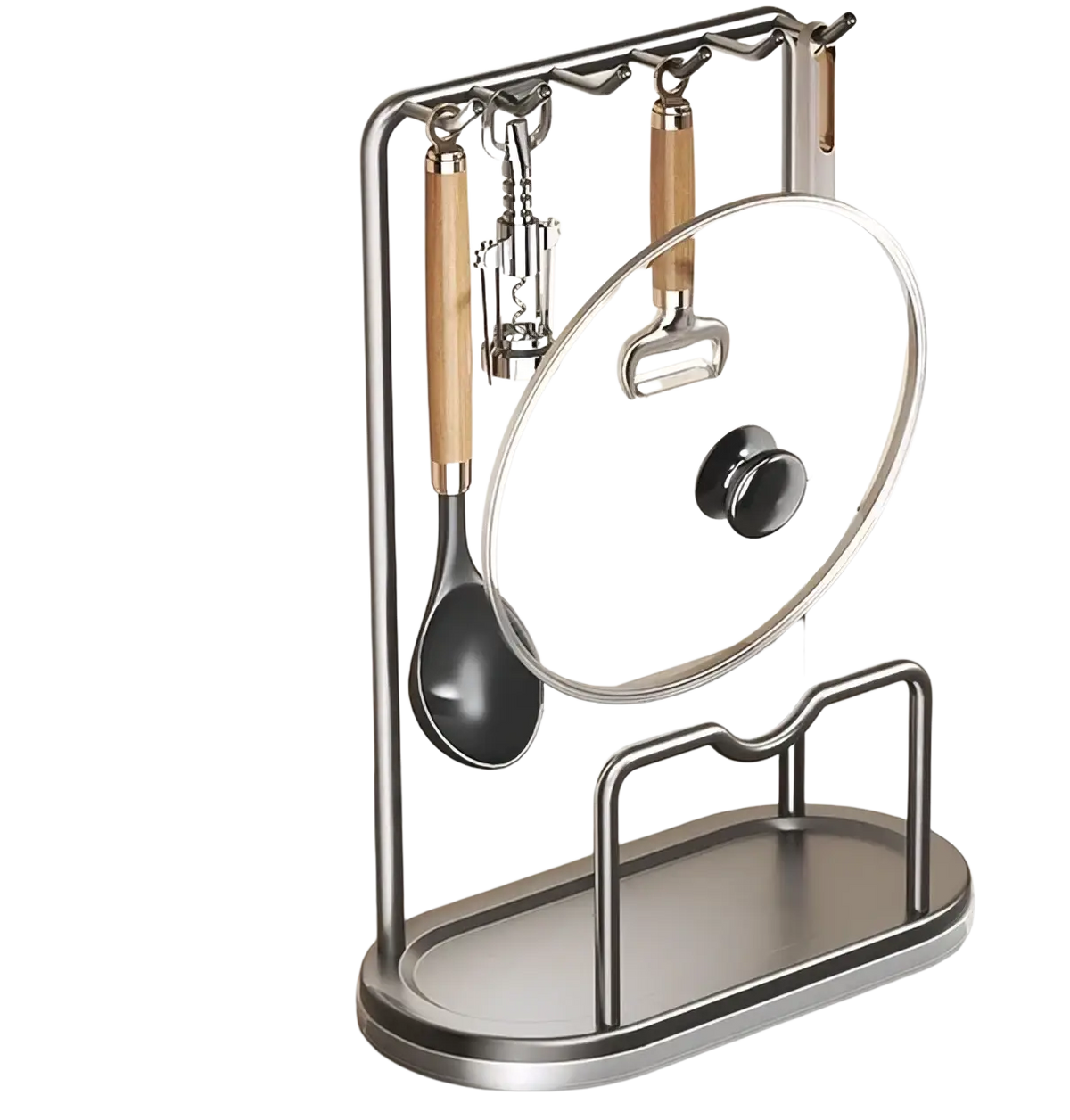 Rotating Kitchen Utensil Holder with 8 Hooks