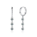 Moissanite Leaf, Star & Bezel Drop Earrings in Sterling Silver