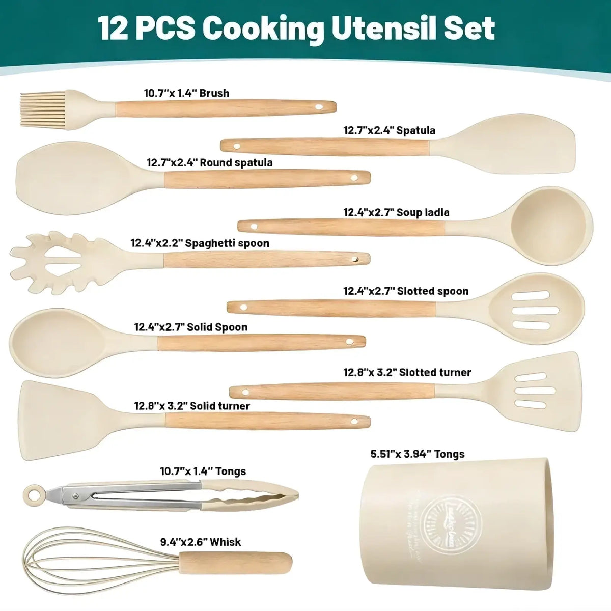 Silicone Kitchen Utensils Set 14 Piece