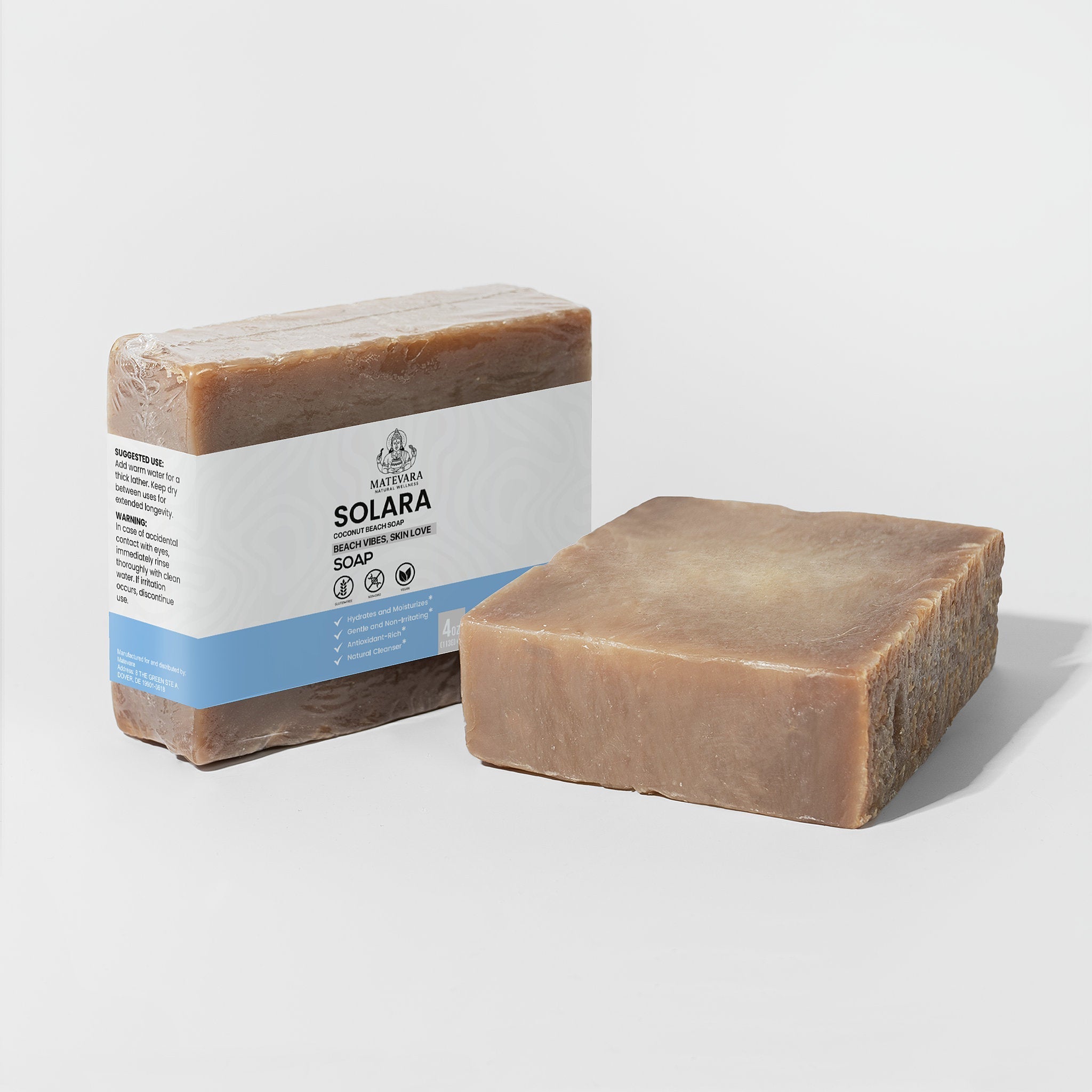 Solara Coconut Beach Soap | Moisturizing Bar Soap | 4 oz