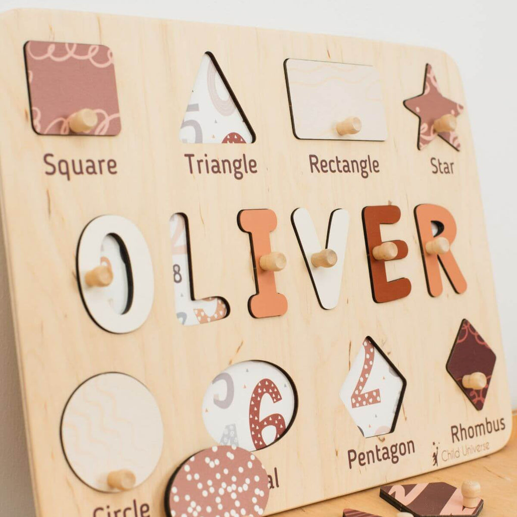 Shape Sorting Name Board