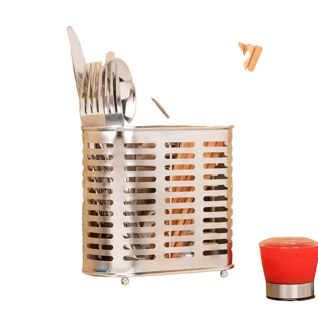 Stainless Steel Cutlery and Utensil Storage Rack