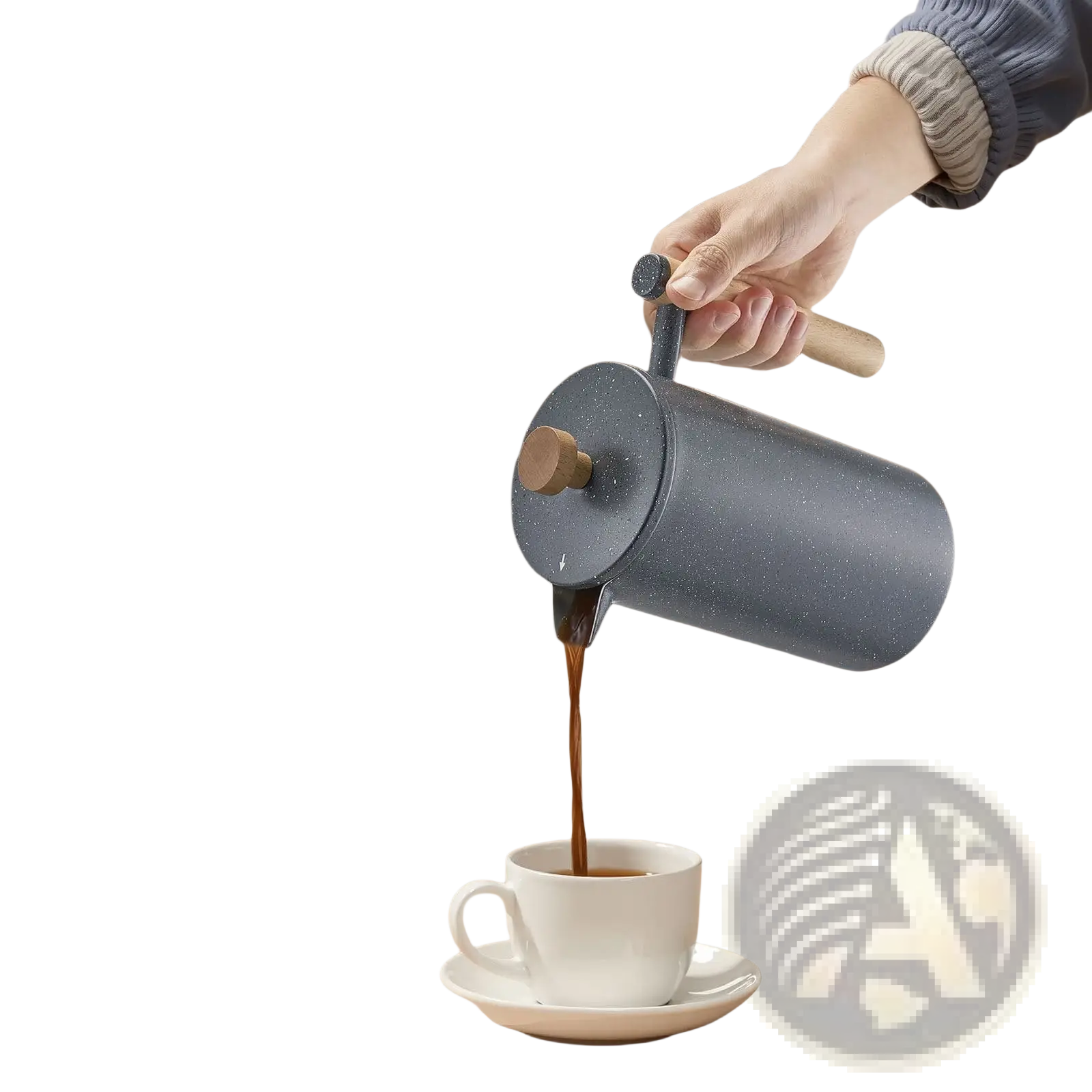 Stainless Steel French Press 34oz Double Wall Black