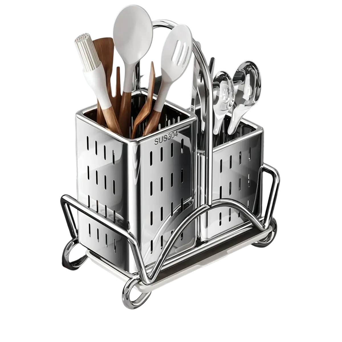 Stainless Steel Kitchen Utensil Holder Organiser