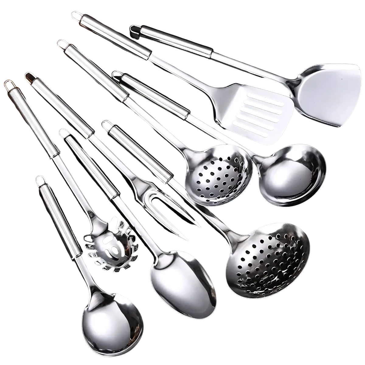 Stainless Steel Kitchen Utensil Set 9-piece Cooking Tools