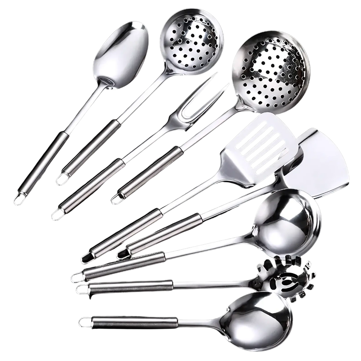 Stainless Steel Kitchen Utensil Set 9-piece Cooking Tools