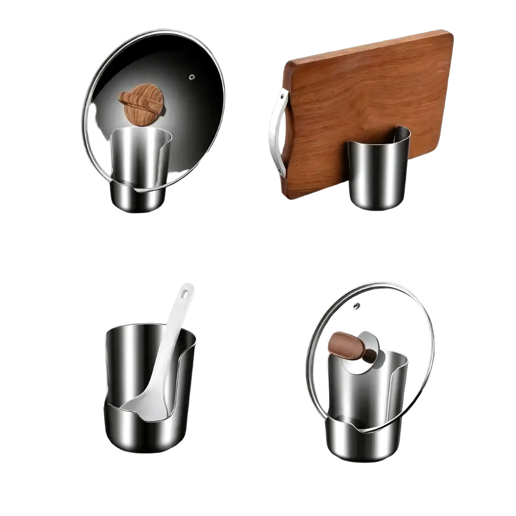 Stainless Steel Pot Lid and Spoon Holder Stand