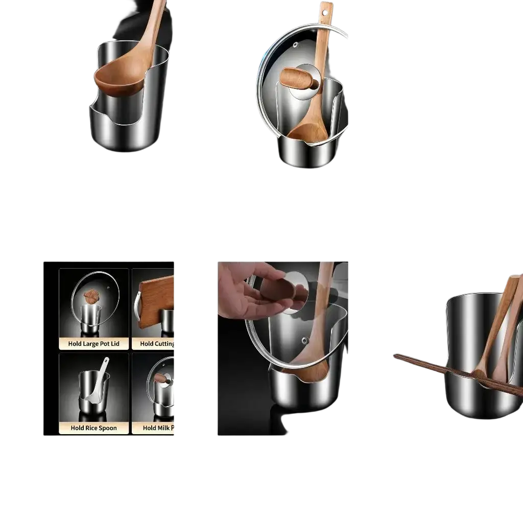 Stainless Steel Pot Lid and Spoon Holder Stand
