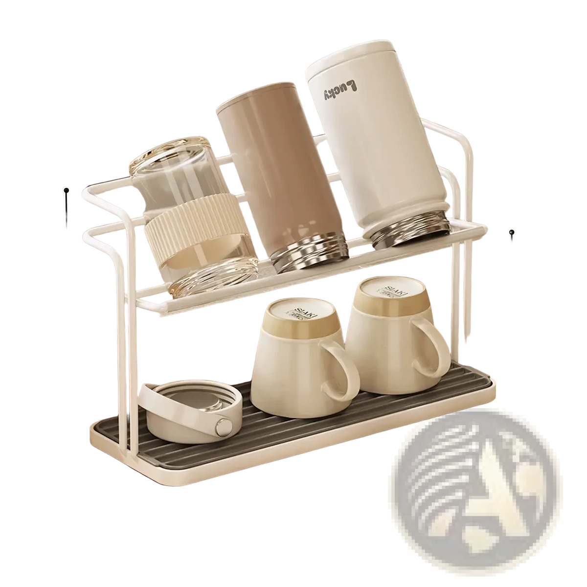 Stainless Steel Two-tier Mug and Cup Storage Rack