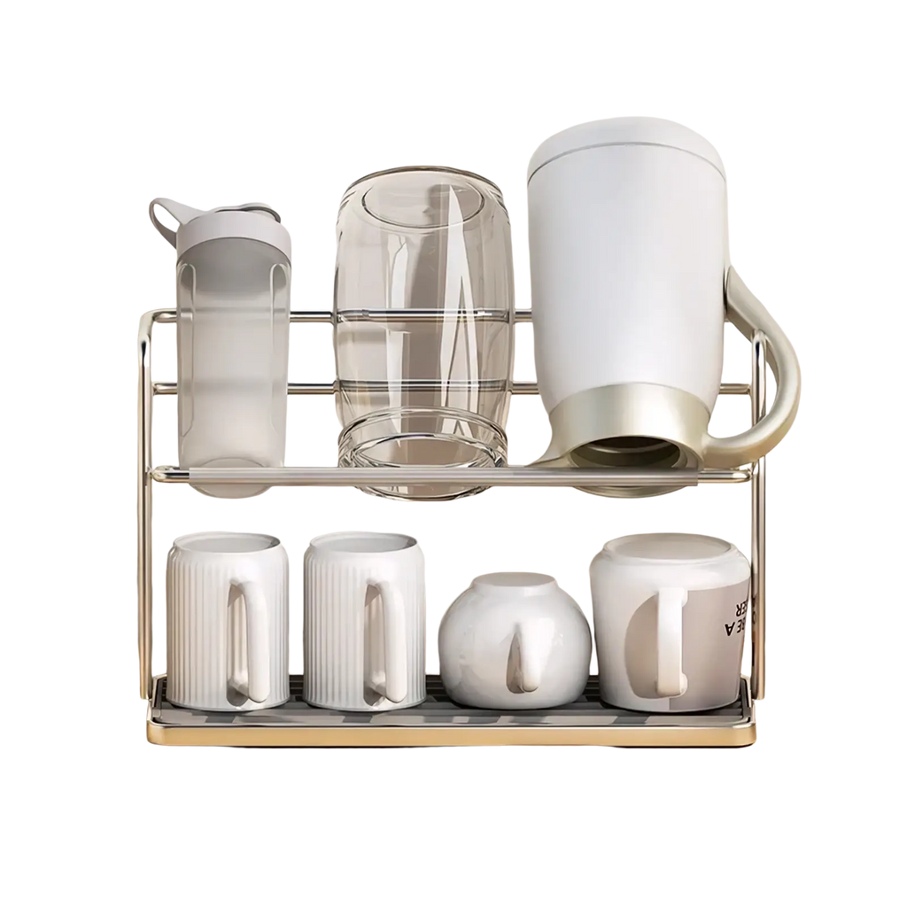 Stainless Steel Two-tier Mug and Cup Storage Rack