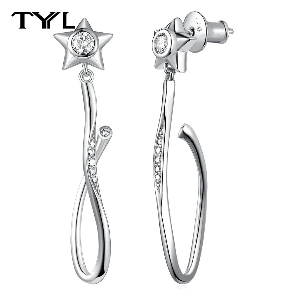 Moissanite Hoop & Drop Earrings in Sterling Silver