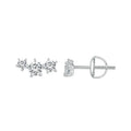 Three-Star Moissanite Screw-Back Stud Earrings