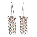 Sterling Silver Jellyfish Earrings with White Pearls and Hypoallergenic Niobium Earwires