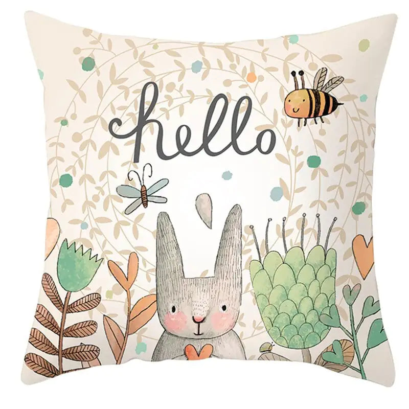 Easter Short Plush Pillowcase Cushion 18x18 inches