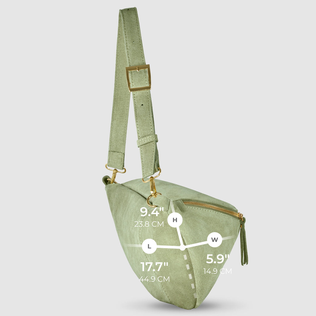Italian Genuine Suede Crossbody Bag | Genova
