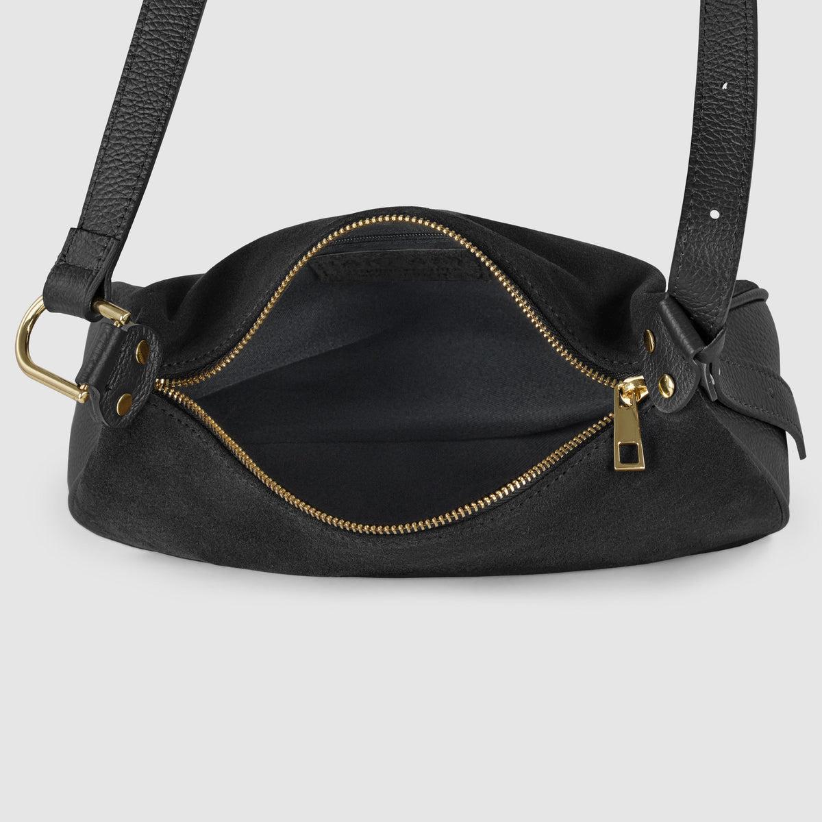 Italian Genuine Suede & Full-Grain Leather Crossbody Bag | Cremona