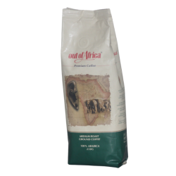 Out of Africa Medium Roast Premium Ground Coffee front label close up 