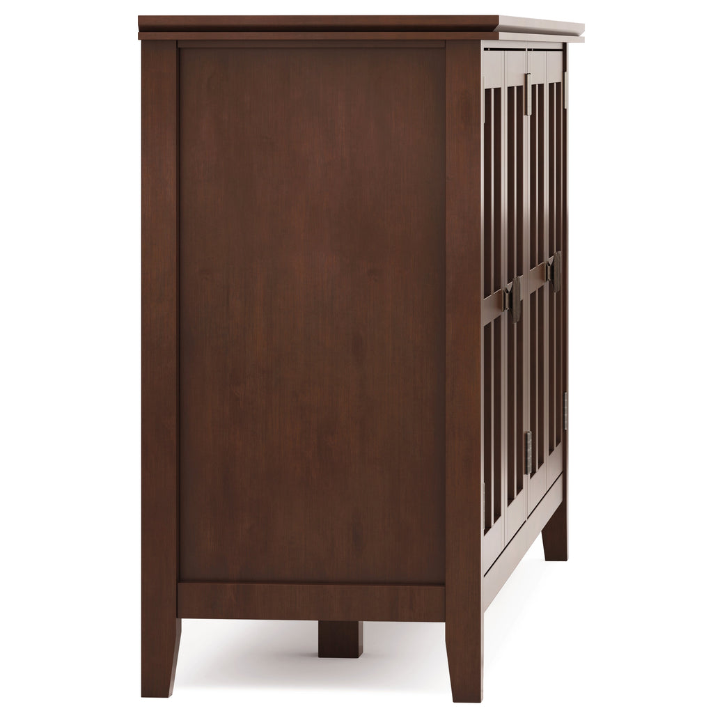 Artisan 66 Inch Wide Solid Wood Wide 4 Door Storage Cabinet in Russet