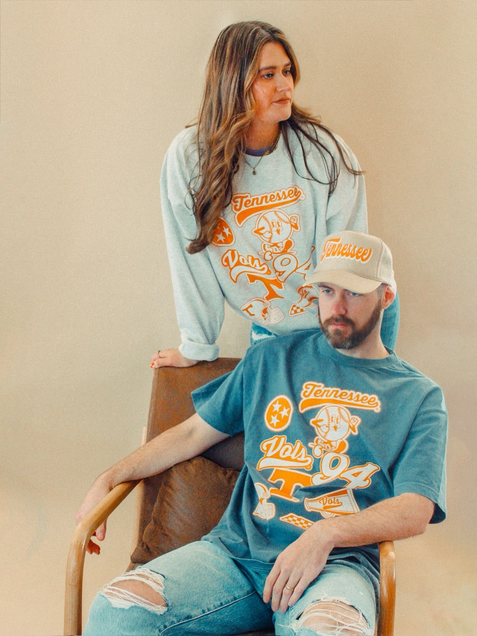 Underground Original Design: Tennessee Vols Collage Boxy Cotton Sweatshirt