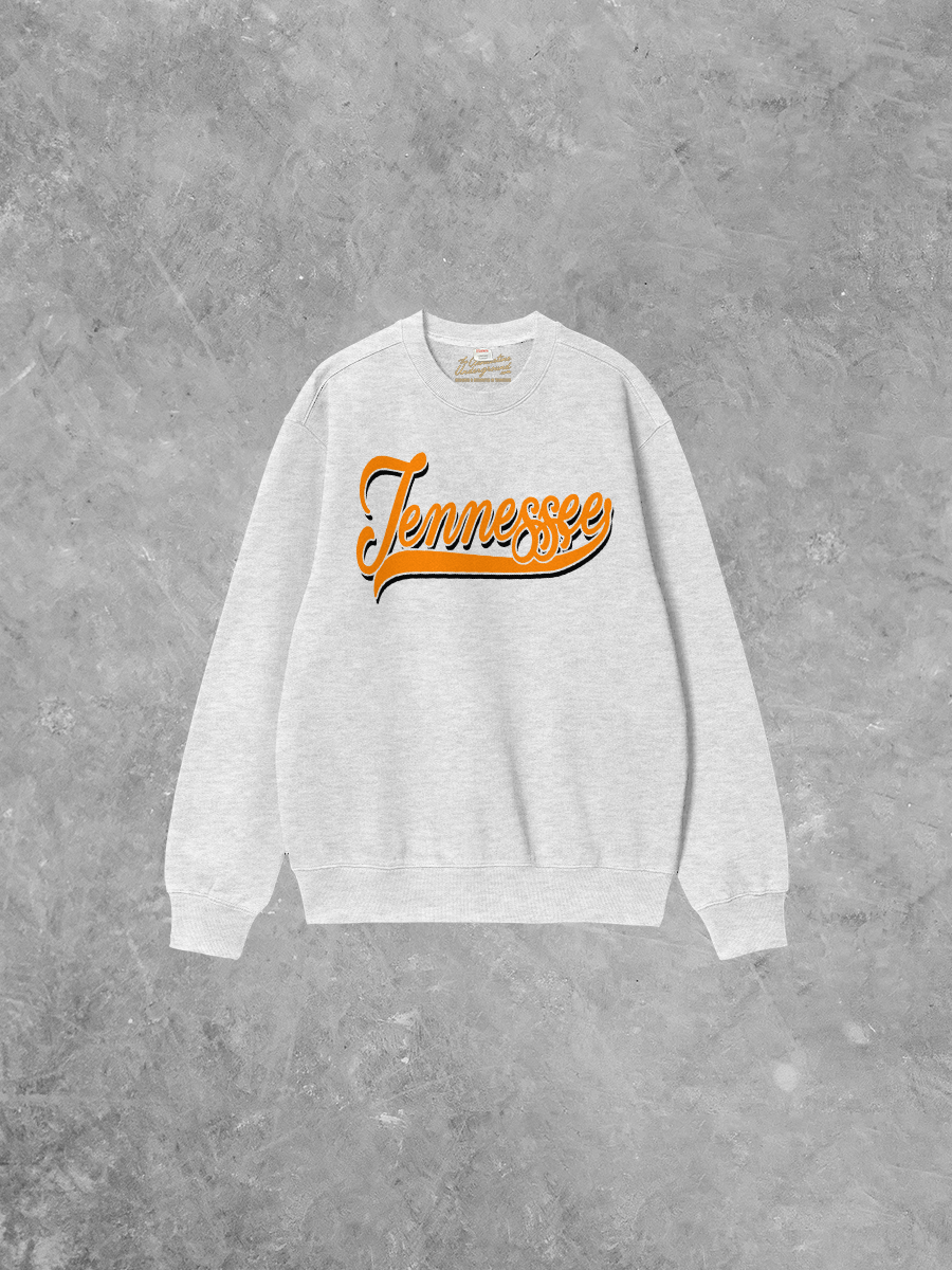 Underground Original Design: Tennessee Script, Orange / Black Boxy Cotton Sweatshirt