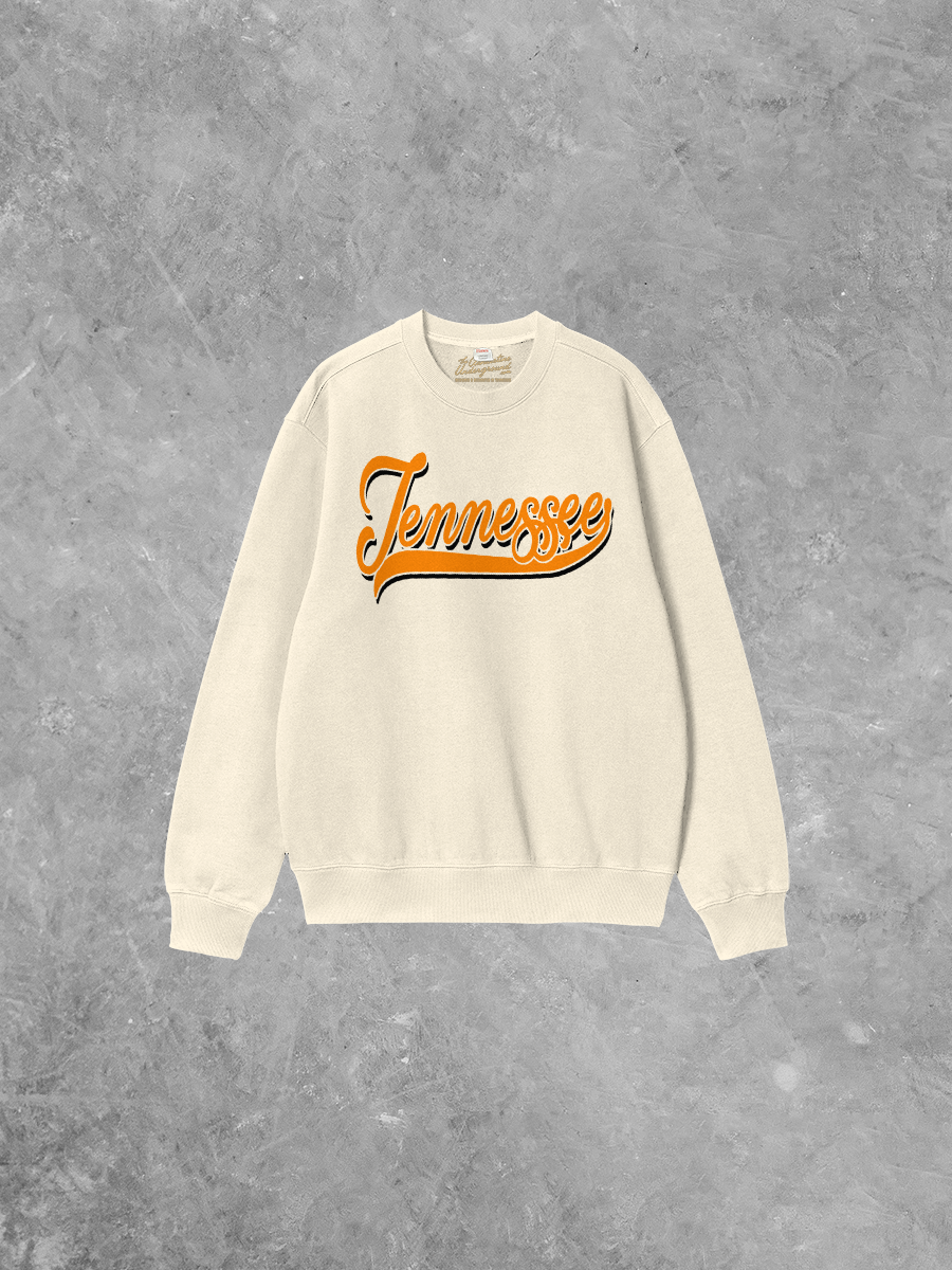 Underground Original Design: Tennessee Script, Orange / Black Boxy Cotton Sweatshirt