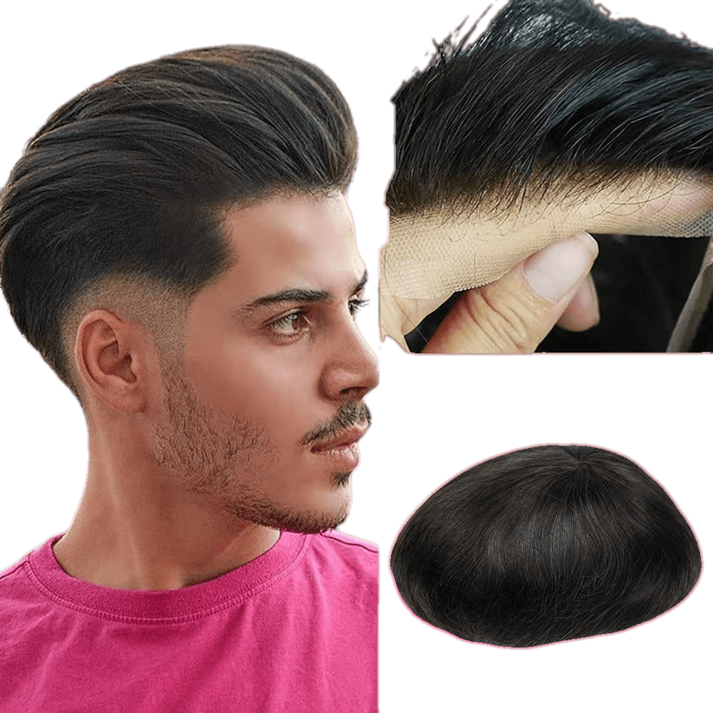 VIP Extensions Full Lace Toupee 100% Human Hair Hairpiece - Choose Color