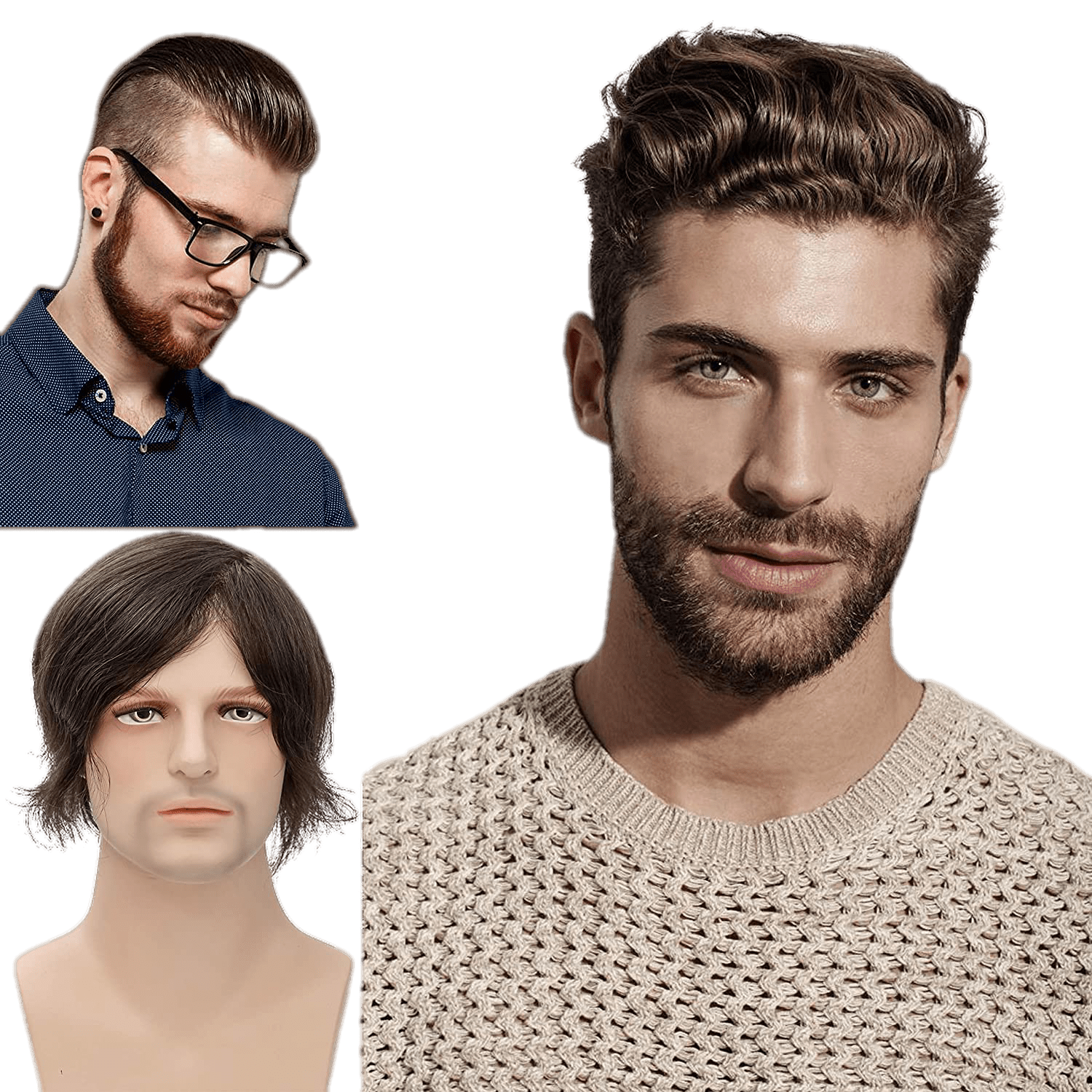 VIP Extensions Full Lace Toupee 100% Human Hair Hairpiece - Choose Color