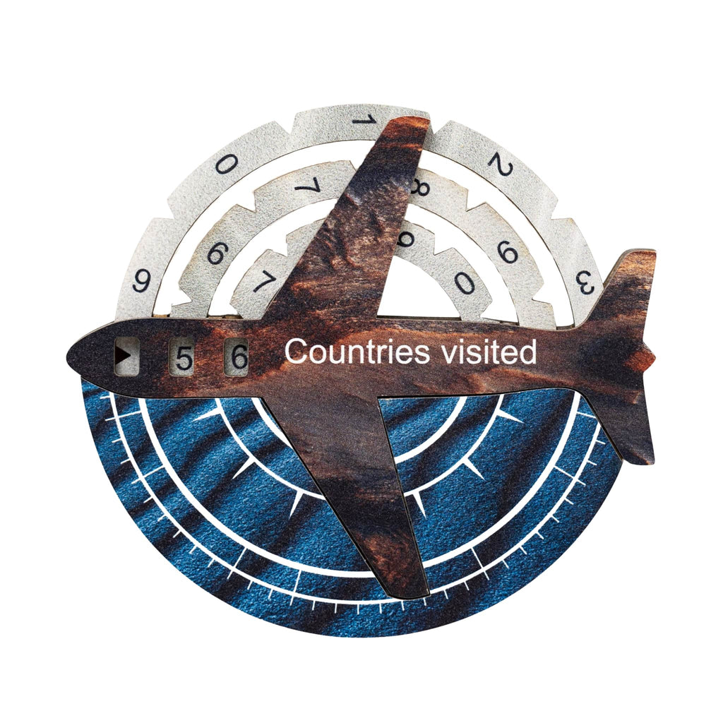 Travel Tracker 3D Colored Wooden World Map - Dune