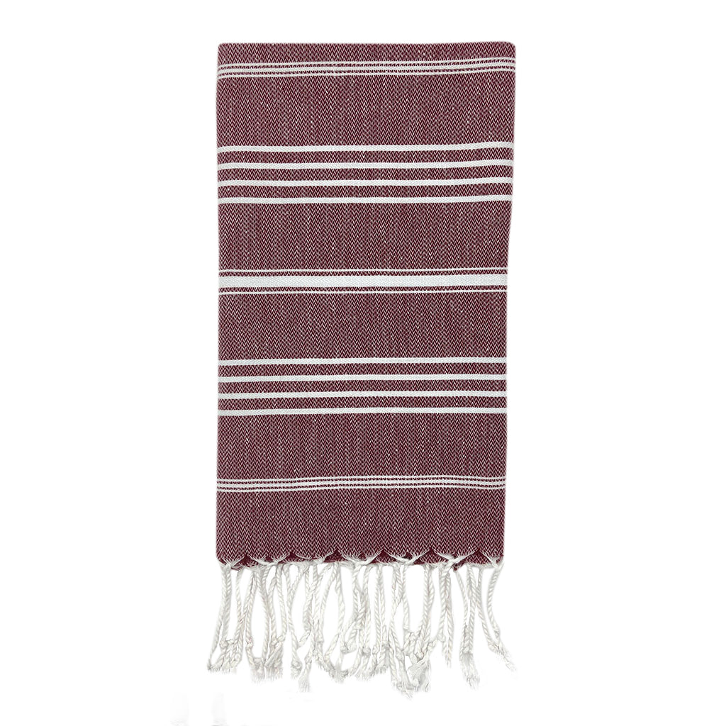 Turkish Cotton Hand Towel 36x22 Quick-Dry Absorbent Kitchen Bathroom With Fringe, 6 Colors