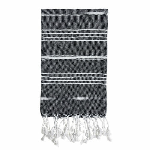 Turkish Cotton Hand Towel 36x22 Quick-Dry Absorbent Kitchen Bathroom With Fringe, 6 Colors