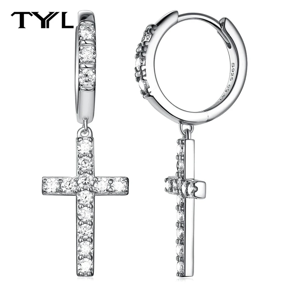 Moissanite Hoop & Drop Earrings in Sterling Silver