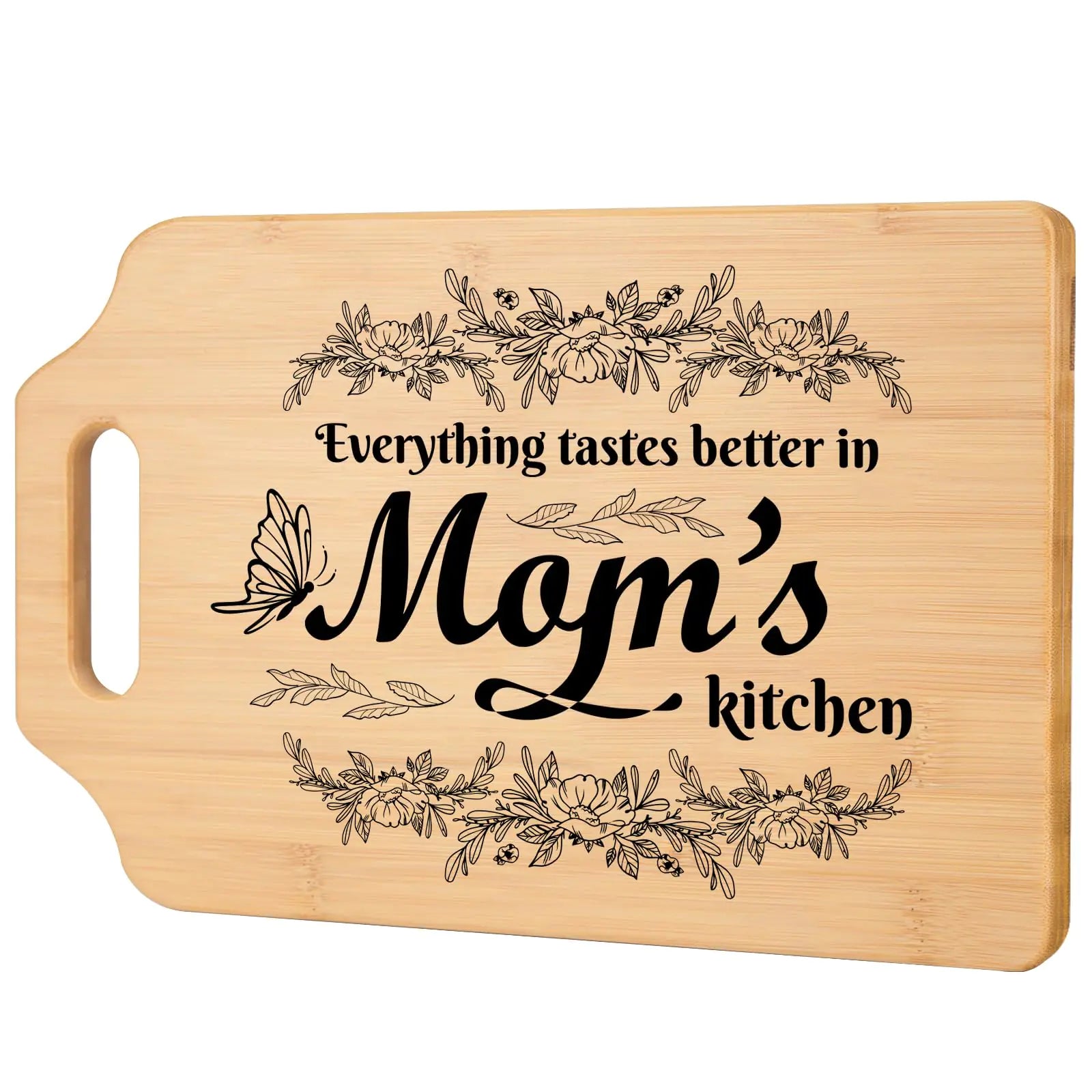 "Mom's Kitchen" Engraved Bamboo Cutting Board