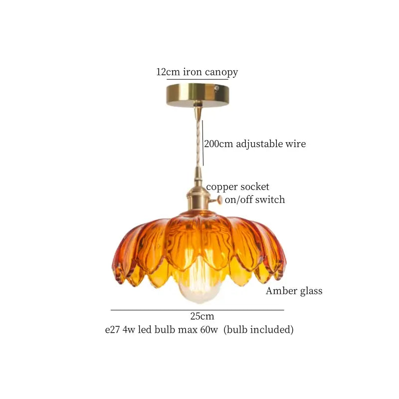 Vintage green brass glass led pendant light for kitchen